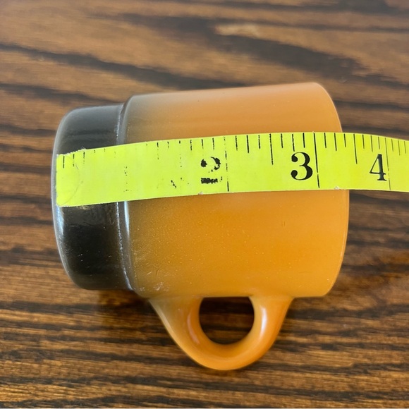 Vintage Anchor Hocking Fire King Glass Stackable Coffee Mug Orange Brown Ombre - Picture 8 of 8